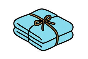 Soft blue towels neatly tied, an Object Illustration by ZinetroN