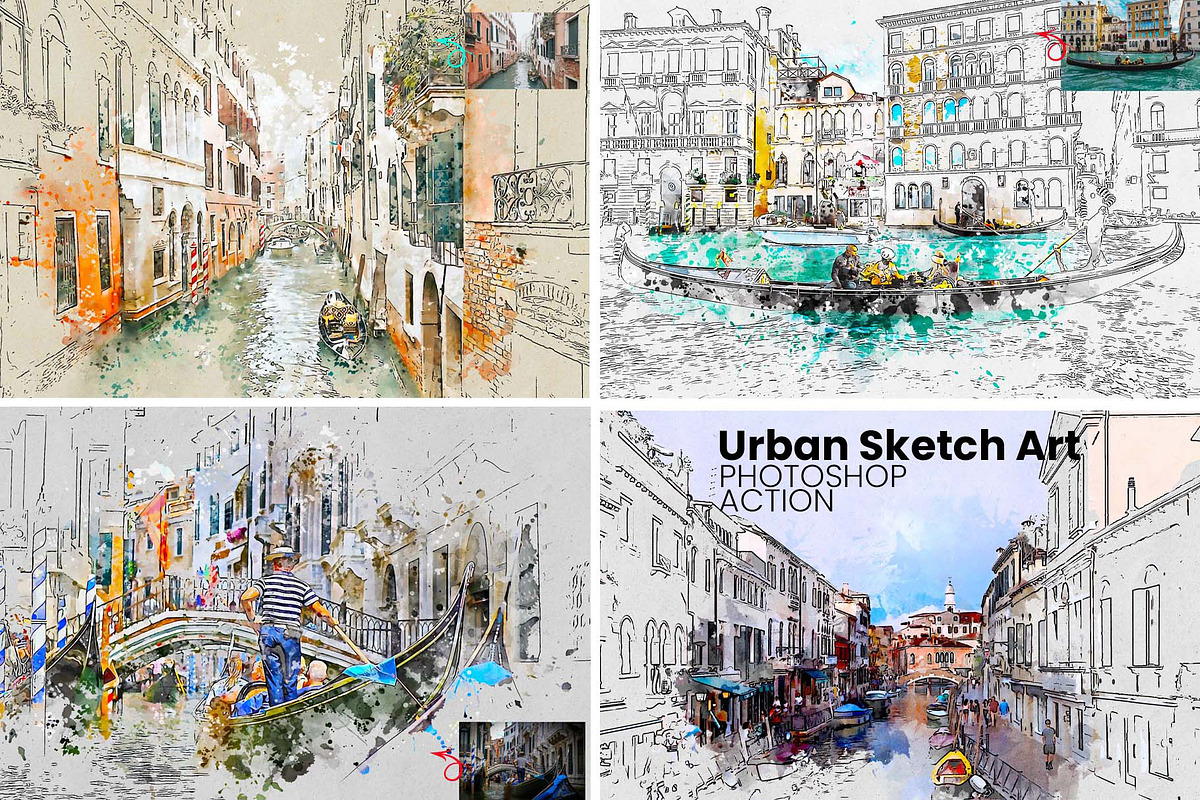 Urban Sketch Art Photoshop Action, an Action Add-On by MRI STUDIO (Photo 1 of 11)