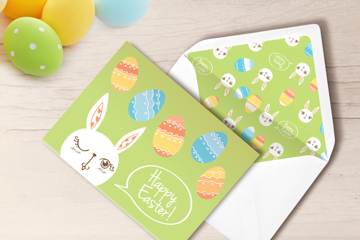 Happy Easter, a Card Template by Tkoko vectors & patterns (Photo 5 of 5)