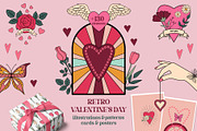 Vintage Valentine's Day. Retro 70s., an Object Graphic by Sofico (Thumbnail 1 of 16)