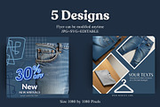 Fashion 5 Promo Flyer Bundle Pack, a Social Media Template by Crox Studio | Digital (Thumbnail 4 of 7)