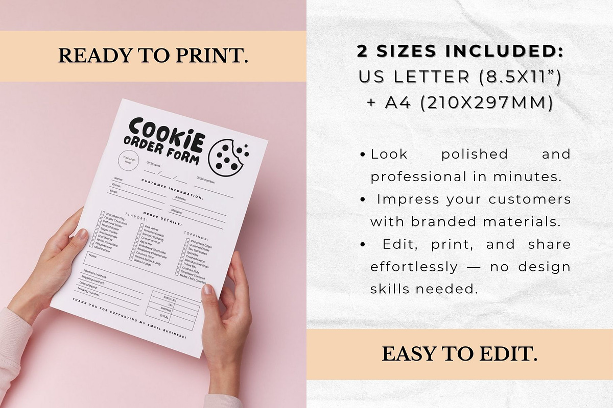 Cookie Order Form Editable Template preview 2