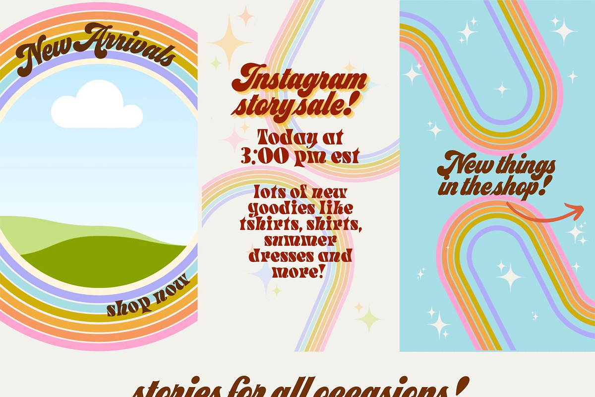 Retro Rainbow Canva Templates for IG, a Social Media Template by Dear Darling Design (Photo 9 of 13)