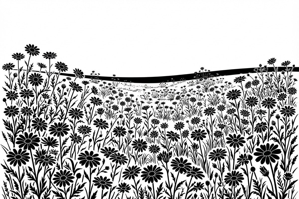 60 Daisy Flower Field Silhouette, a Seasonal Illustration by Amazin_art (Photo 9 of 22)