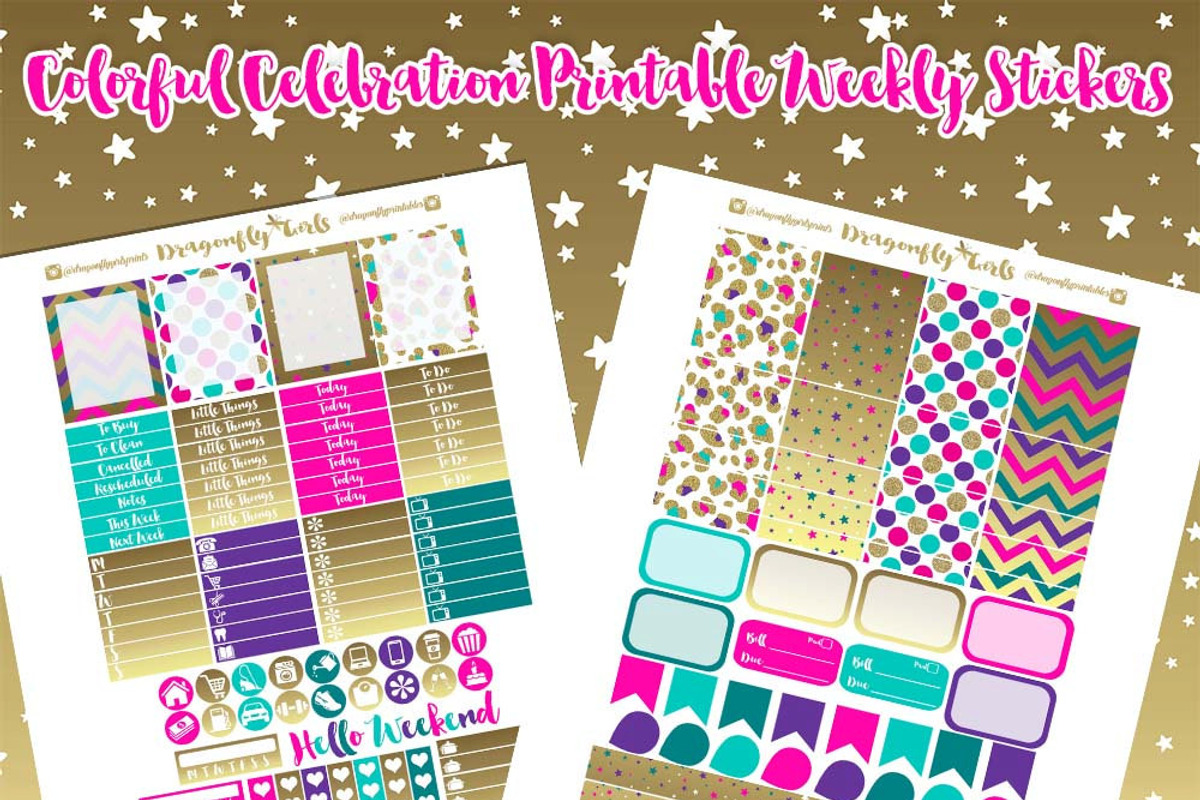 Colorful Celebration Printables, a Graphic by Dragonfly Girls Designs