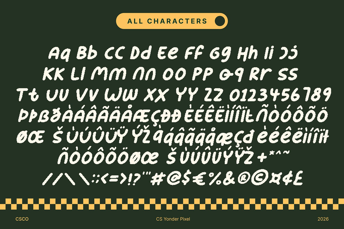 CS Yonder Pixel, a Sans Serif Font by Craft Supply Co. (Photo 8 of 8)