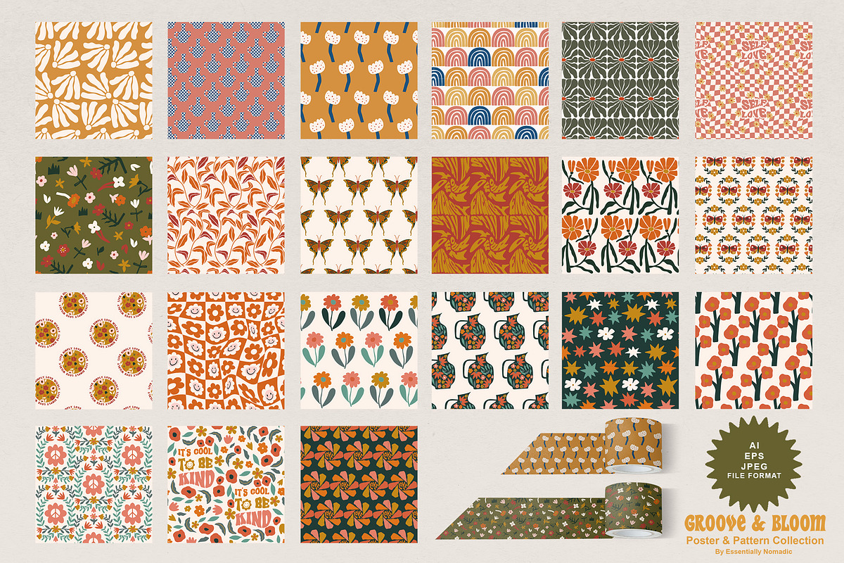 Groovy Poster & Pattern Collection, a Decorative Illustration by ...