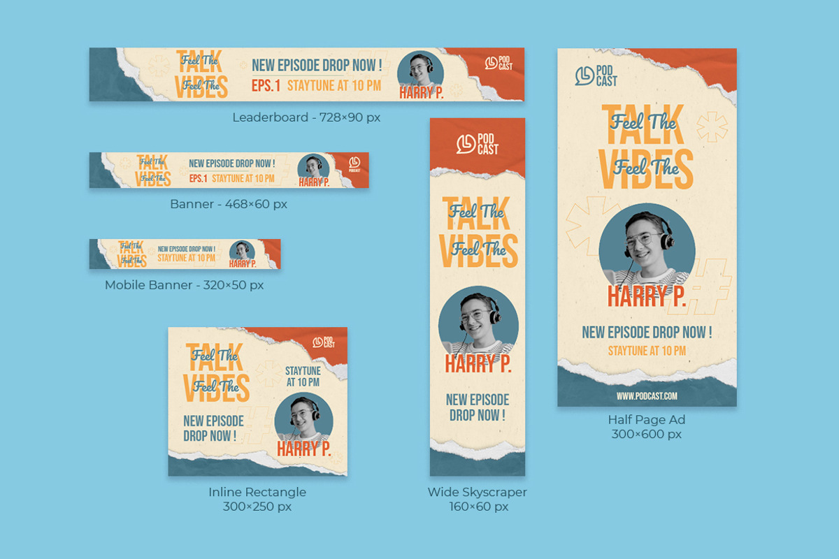 Podcast Google Ads Banner, a Marketing Template by kerismaker (Photo 3 of 4)