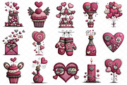 Whimsical Valentine Clipart, an Illustration by cherrydesign (Thumbnail 2 of 4)
