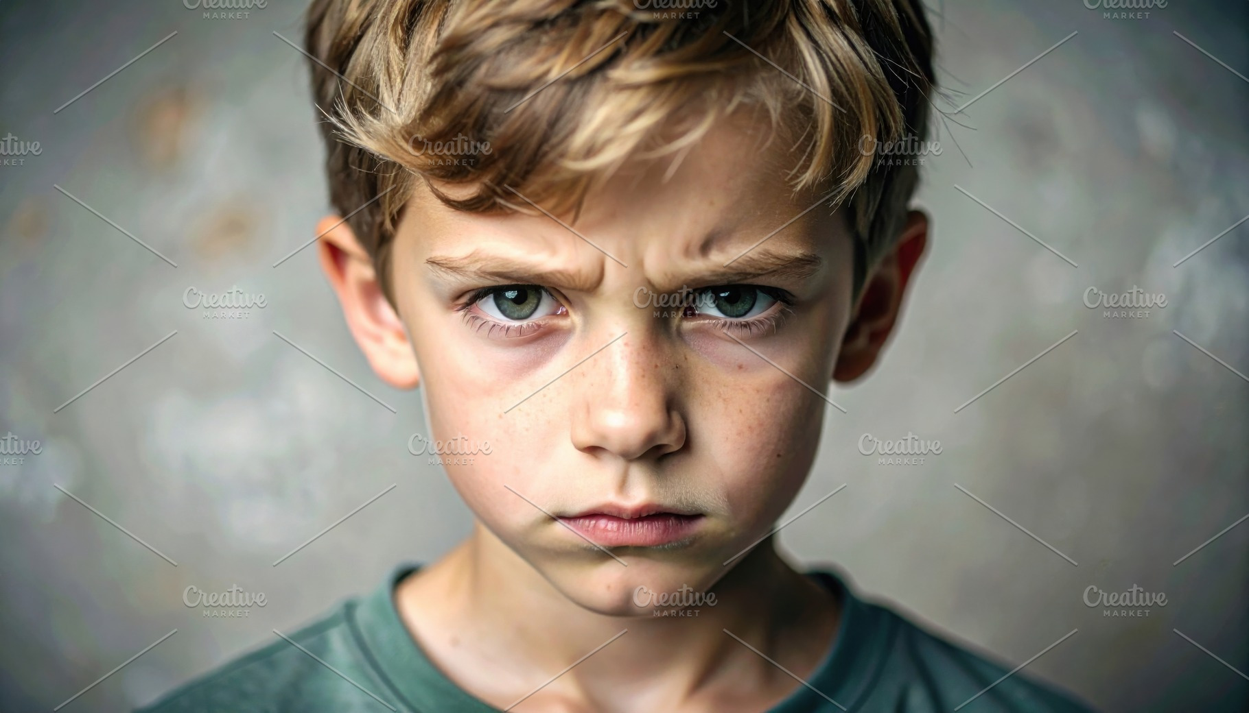 Portrait of young boy with serious expression, a Person Photo by Igor Tichonow