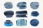 Blue Indigo Watercolor Washes Shapes, a Texture Illustration by YarovaArt (Thumbnail 4 of 10)