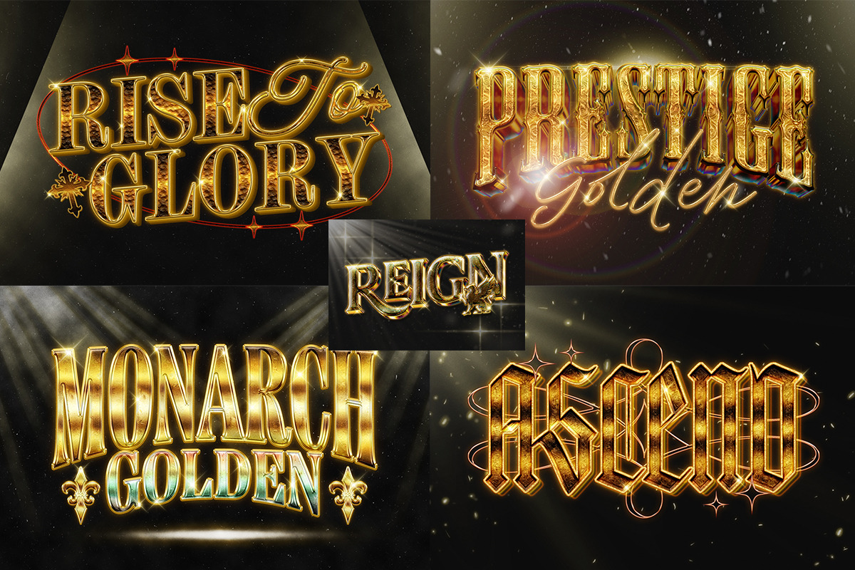 Gold Royal Metallic Text Effects, a Layer Style Add-On by Matsero (Photo 3 of 4)