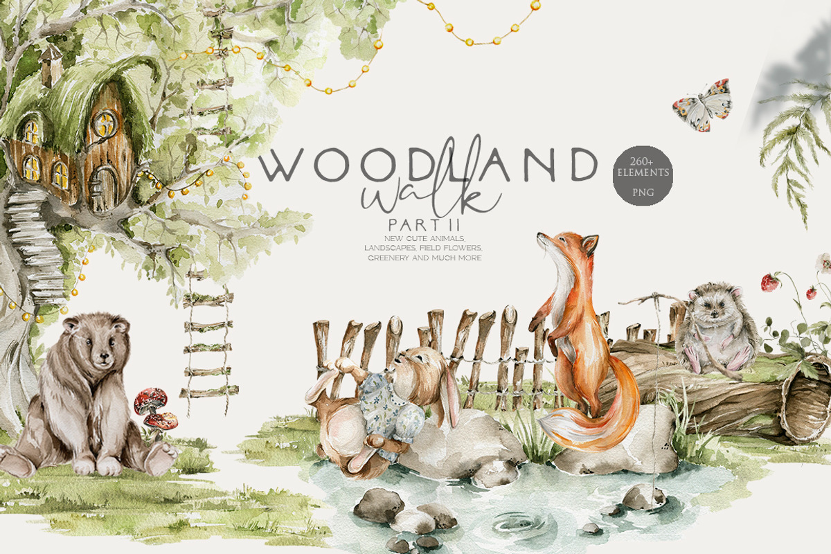 Watercolor bundle 15 in 1, an Animal Illustration by 60secondsArt