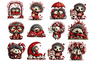 Whimsical Valentine Hedgehog Clipart, an Illustration by DreamArtGraphic (Thumbnail 4 of 4)