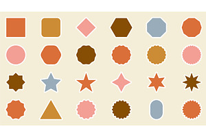 Shape Stickers Silhouette Icon Set, an Object Illustration by Vector Creator