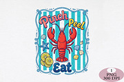 Pinch Peel Eat Lobster Summer PNG, an Illustration by Daily.Designs (Thumbnail 1 of 5)