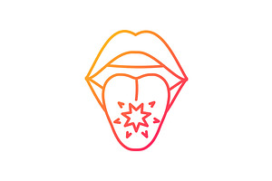 Tongue Cancer Gradient Linear Icon