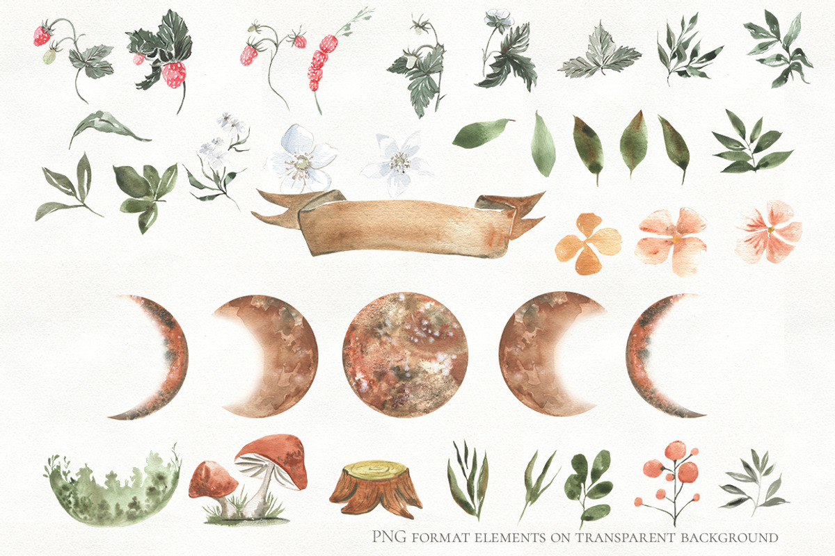 Woodland animal watercolor set, an Animal Illustration by Love Watercolor Store (Photo 3 of 15)