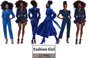 Fashion Girl in Indigo Cliparts, a Person Illustration by Mash Mash Stickers (Thumbnail 1 of 9)