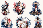 Watercolor Ocean Summer Clipart, a Seasonal Illustration by BusyDaydesign (Thumbnail 3 of 9)