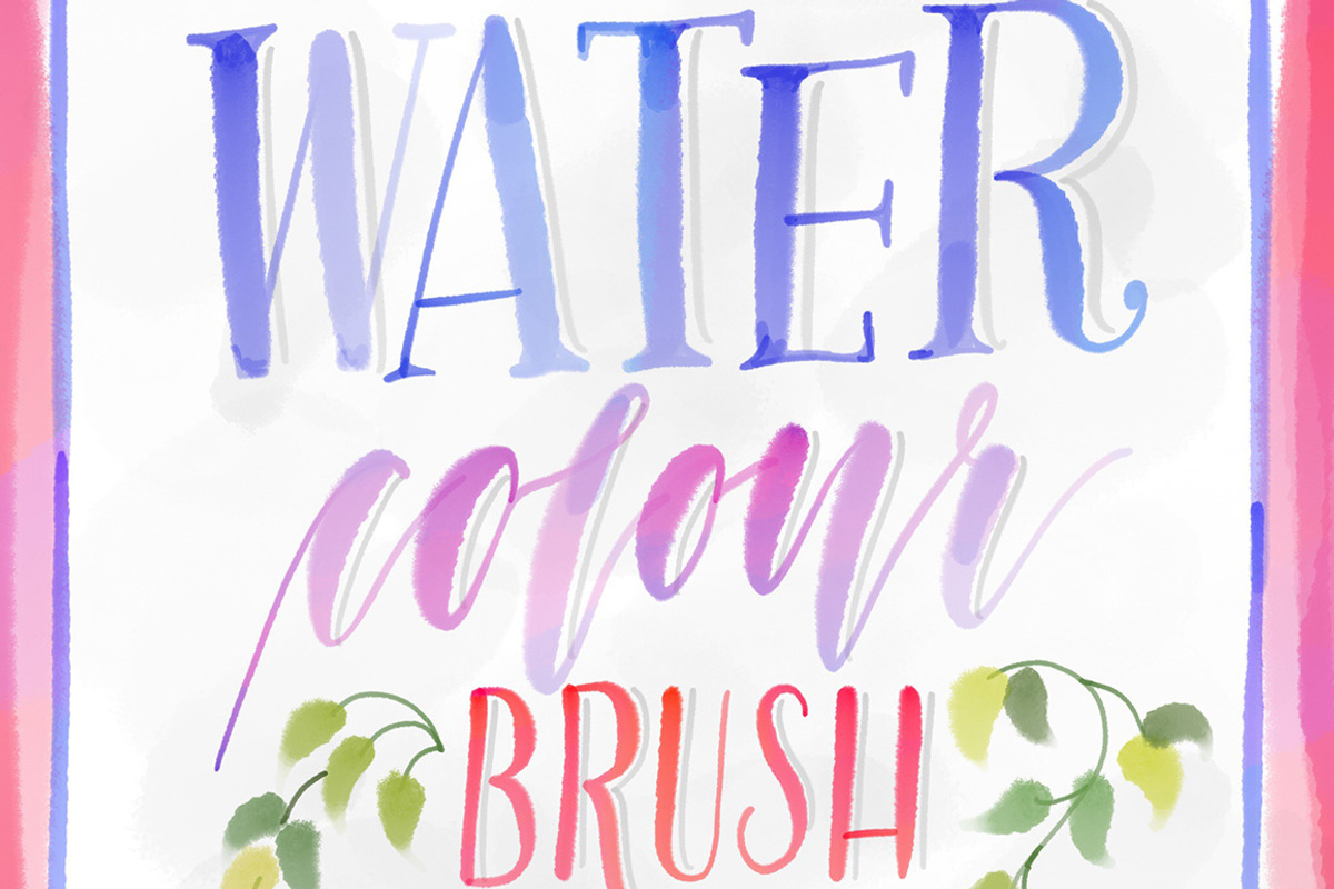 Watercolor Procreate Lettering Brush, a Brush Add-On by The Scratchy Nib (Photo 2 of 7)