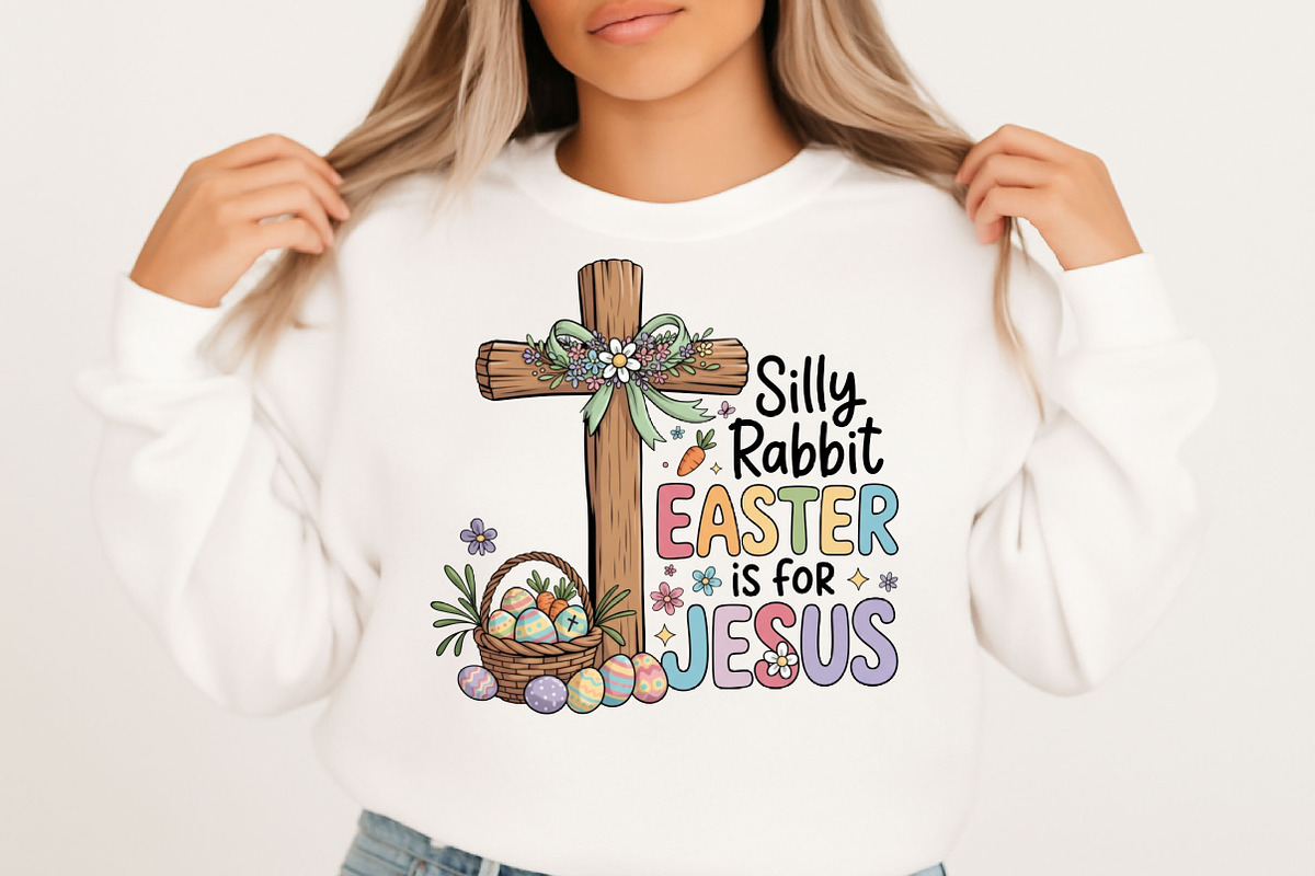 Silly Rabbit Easter is for Jesus PNG, an Illustration by Designking (Photo 2 of 6)