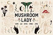 Mushroom Lady Bundle, an Illustration by Annie Konst (Thumbnail 1 of 19)