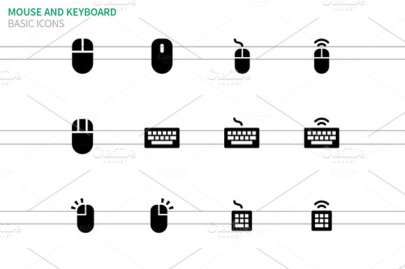 Mouse And Keyboard Icons On White