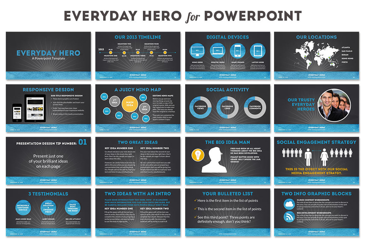 Everyday Hero Powerpoint HD Template, a Presentation Template by Blixa 6 Studios (Photo 3 of 10)