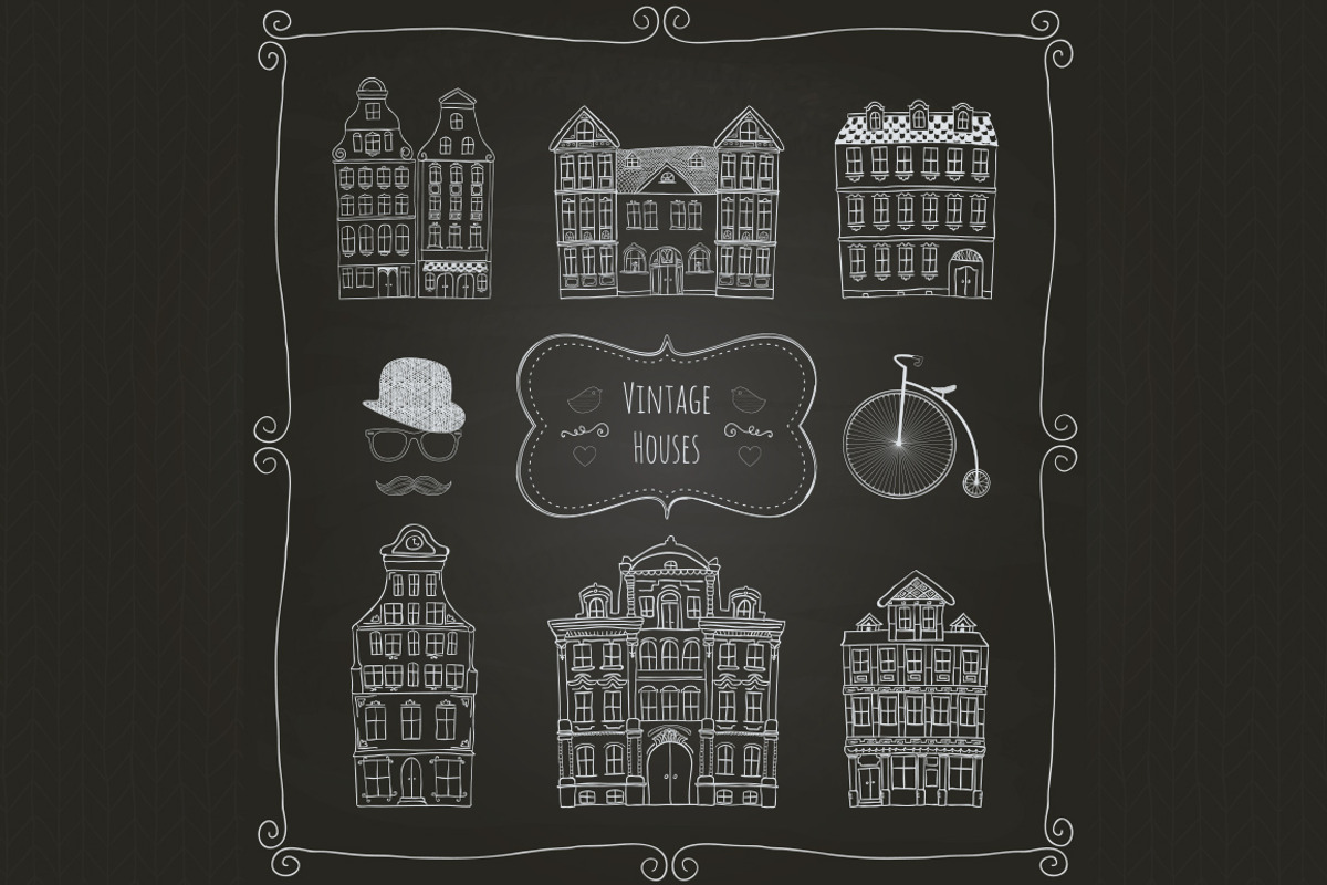 Vintage Old Styled Houses preview 3