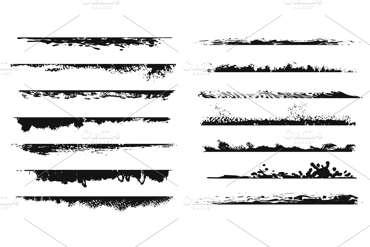 Grunge splatter edges. Ink splash, an Illustration by winwin.art