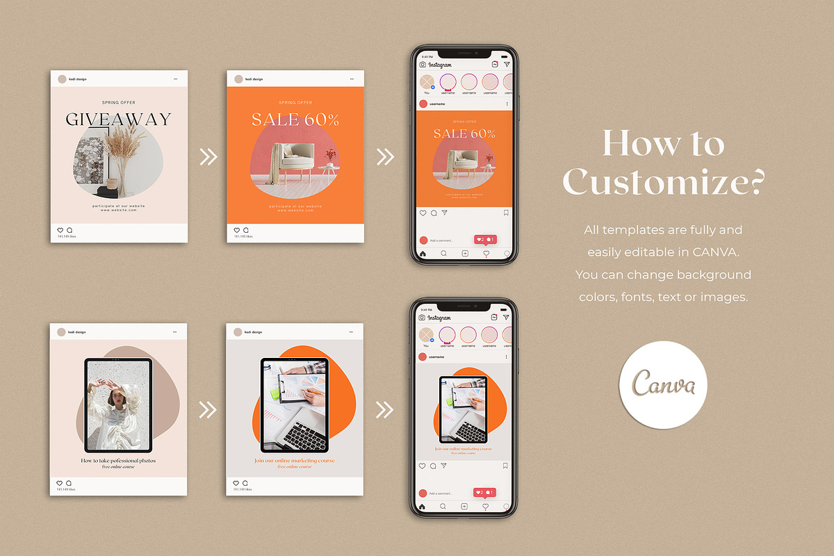 Instagram Shop Engagement Kit CANVA, a Social Media Template by Lyrata ...