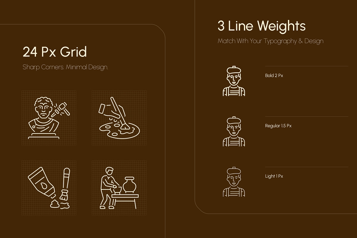 Artistic Icons Set, an Outline Icon by Prosymbols (Photo 5 of 8)