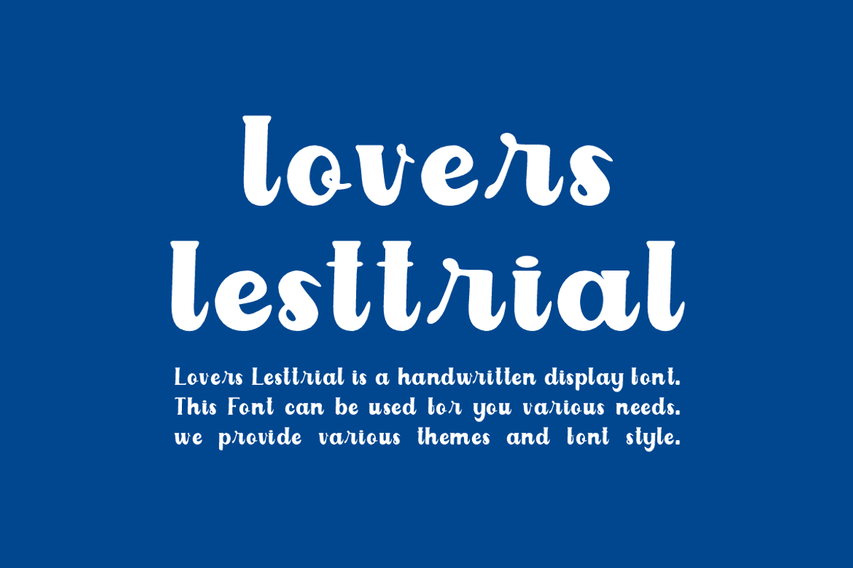Lovers Lesttrial - Handwritten Font, a Handwritten Font by Iqsiart Studio (Photo 3 of 7)