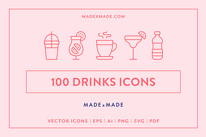 Drinks Line Icons, an Outline Icon by Made by Made
