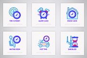 Time | 16 Thin Line Icons Set, an Outline Icon by Alex Blogoodf (Thumbnail 6 of 11)