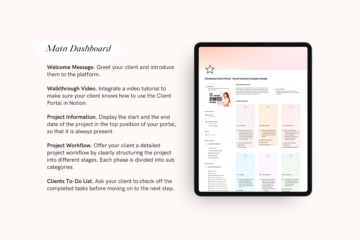 Notion Client Portal For Designer, a Stationery Template by TheCoastlineStudio (Photo 2 of 9)