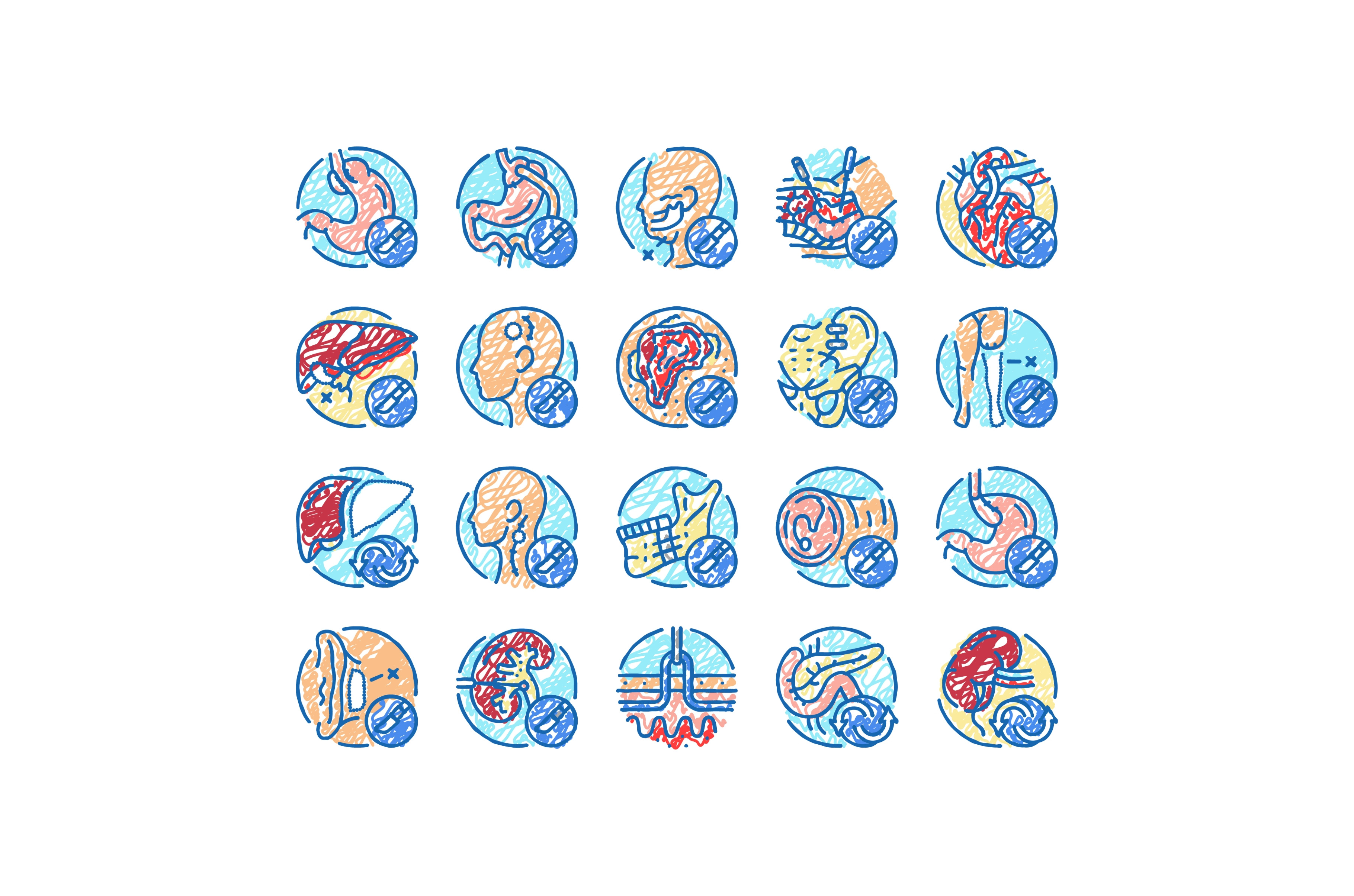 surgery operate room invasive icons, an Object Illustration by ...