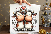 Whimsical Valentine Cow Clipart, an Illustration by OK Design (Thumbnail 6 of 6)
