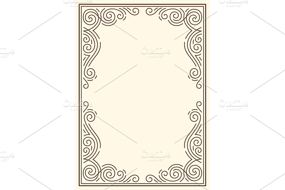 Line curl frame., a Decorative Illustration by incomible