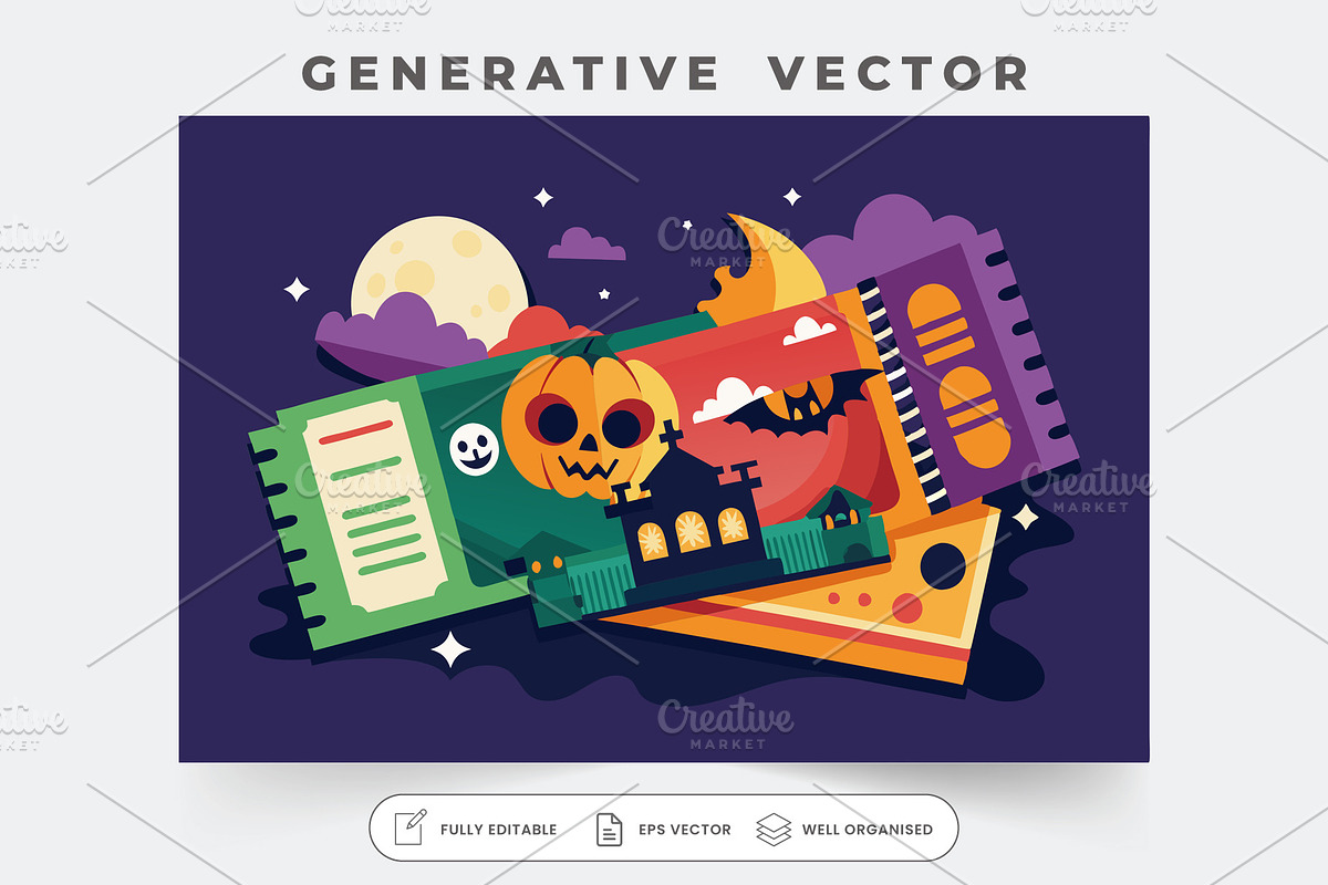 Festive Halloween tickets showcase p, a Graphic by Iftikhar Alam