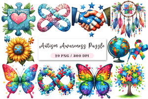 Autism Awareness Puzzle Clipart, an Illustration by DreamArtGraphic