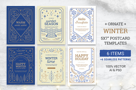 Ornate Winter Greeting Card Flyers, a Flyer Template by BrandPacks