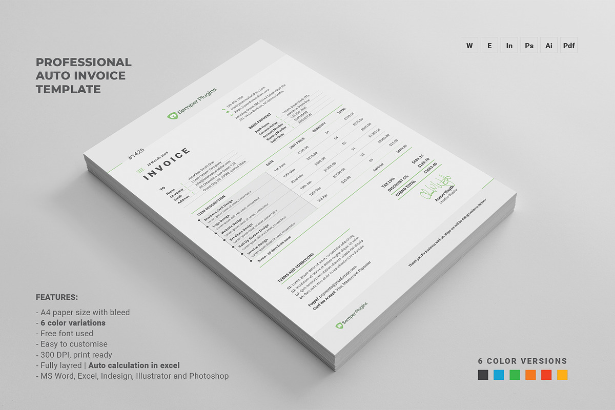 Invoice, a Stationery Template by Diverter (Photo 4 of 8)