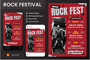 Rock Fest Rundown Flyer Set, a Flyer Template by Annora Studio (Thumbnail 1 of 6)