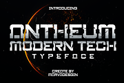 Antheum - A Modern Techno Font, a Sans Serif Font by Marvadesign (Thumbnail 1 of 8)