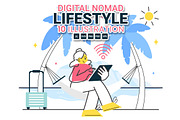 10 Digital Nomad Lifestyle Vector, a Work Illustration by denayunebgt (Thumbnail 1 of 4)