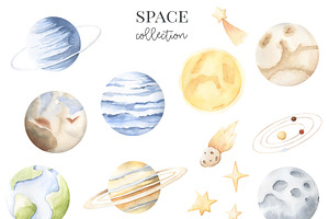 Space Collection - Watercolor Set