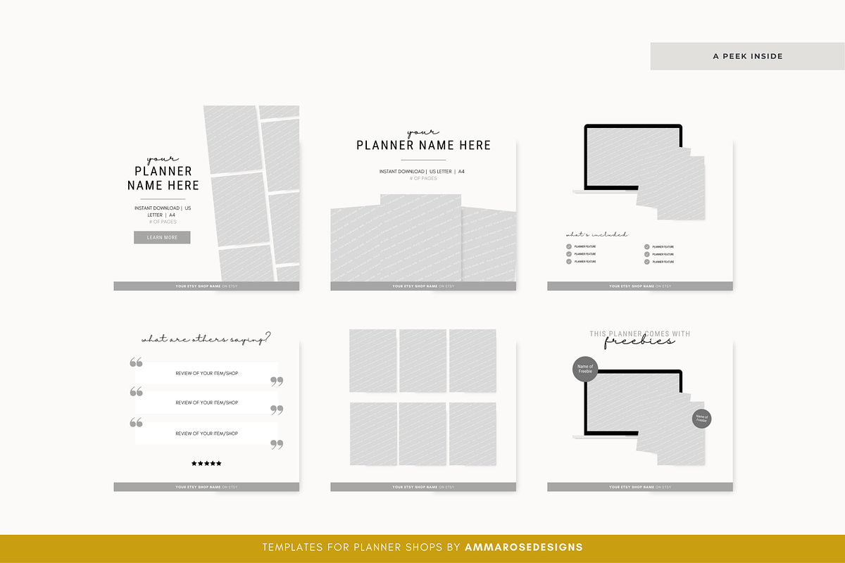 Planner Listing Photo Templates, a Stationery Template by ammarosedesignsllc (Photo 4 of 7)