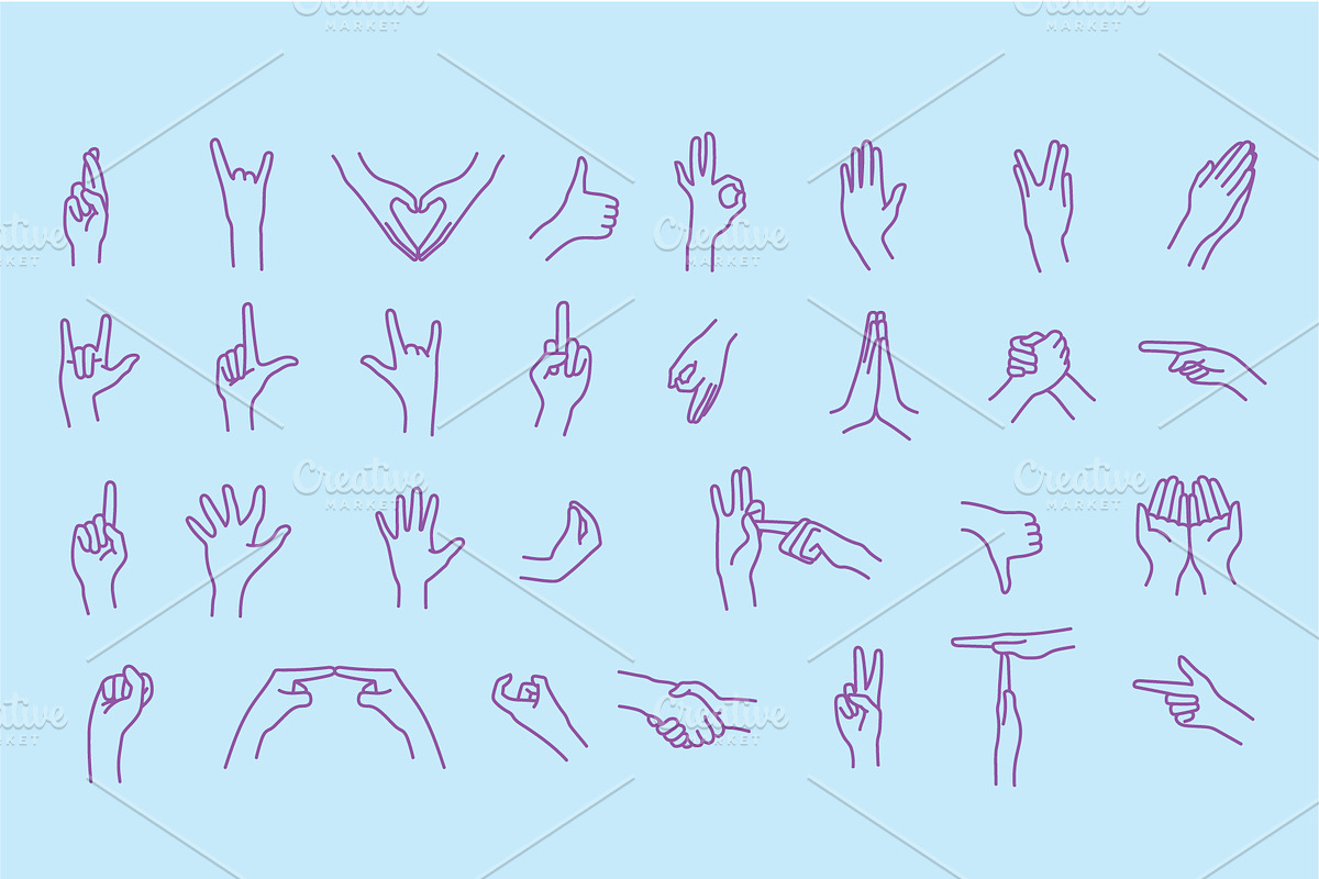 30 Hand Gestures, an Illustration by pkahraman (Photo 2 of 4)